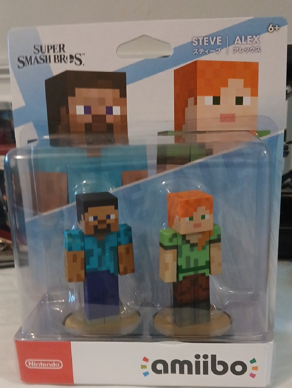 Nintendo Super Smash Bros. Steve & Alex Amiibo - Teal, Green, Orange, Brown